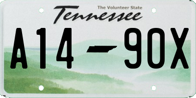 TN license plate A1490X
