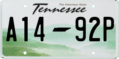 TN license plate A1492P