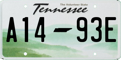 TN license plate A1493E