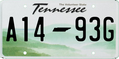 TN license plate A1493G