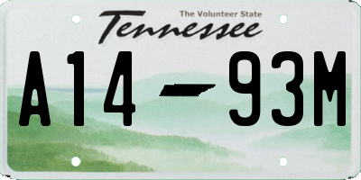 TN license plate A1493M