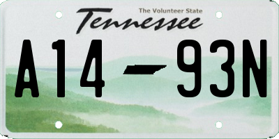 TN license plate A1493N