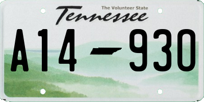 TN license plate A1493O