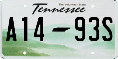 TN license plate A1493S