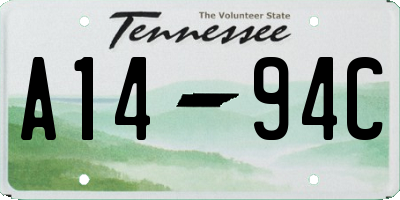 TN license plate A1494C