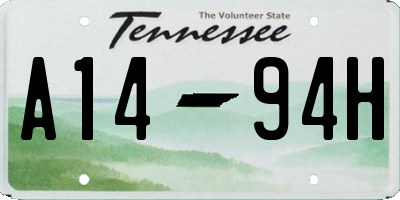 TN license plate A1494H