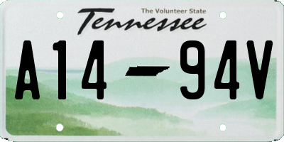 TN license plate A1494V