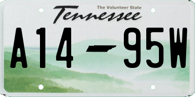 TN license plate A1495W