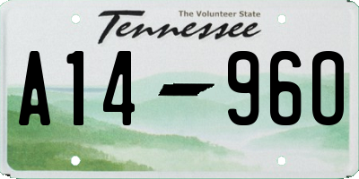 TN license plate A1496O