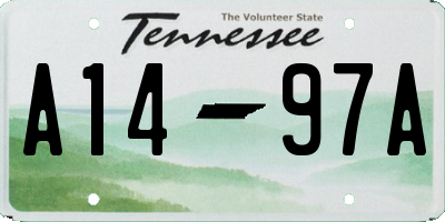 TN license plate A1497A
