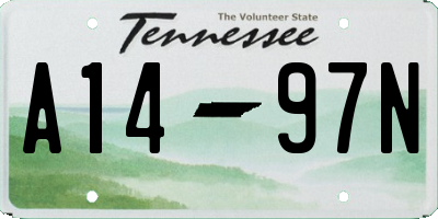 TN license plate A1497N