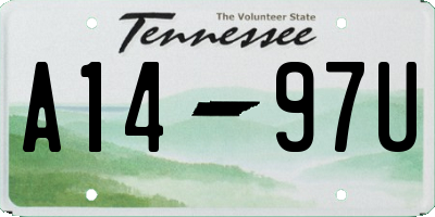 TN license plate A1497U