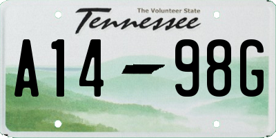 TN license plate A1498G