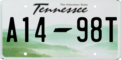 TN license plate A1498T