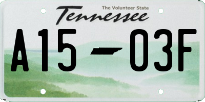 TN license plate A1503F