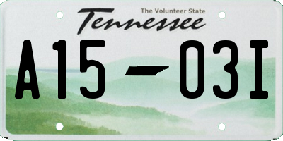 TN license plate A1503I