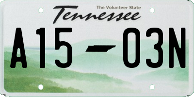 TN license plate A1503N