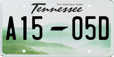 TN license plate A1505D