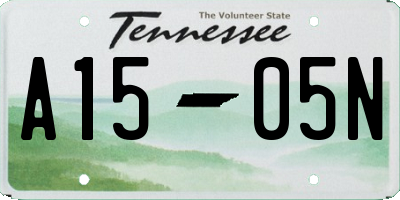 TN license plate A1505N