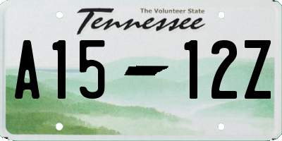 TN license plate A1512Z