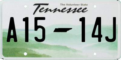 TN license plate A1514J