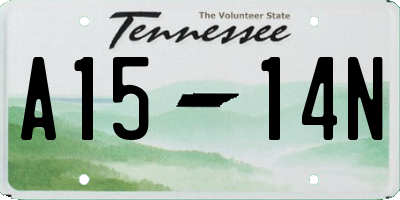 TN license plate A1514N