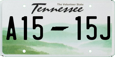 TN license plate A1515J