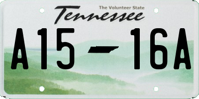 TN license plate A1516A