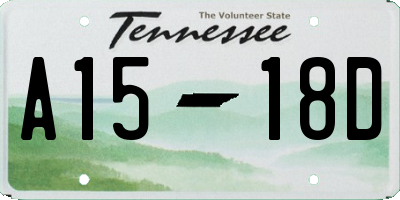 TN license plate A1518D