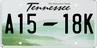 TN license plate A1518K