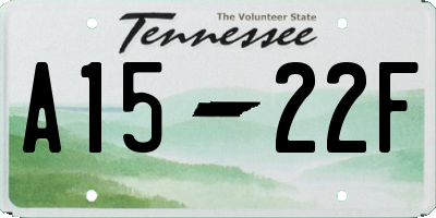 TN license plate A1522F