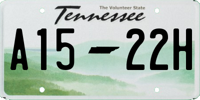 TN license plate A1522H