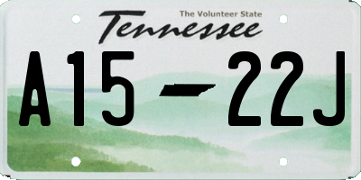 TN license plate A1522J