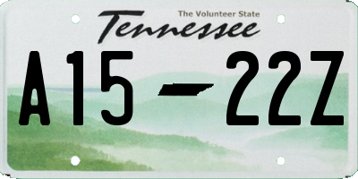 TN license plate A1522Z