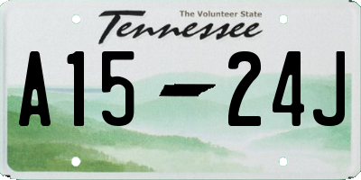 TN license plate A1524J