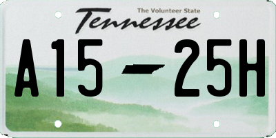 TN license plate A1525H