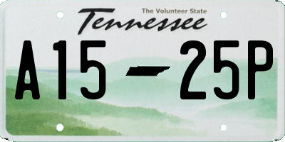 TN license plate A1525P