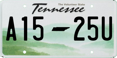 TN license plate A1525U