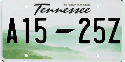 TN license plate A1525Z