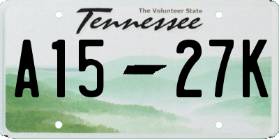 TN license plate A1527K