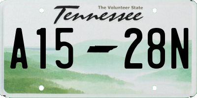 TN license plate A1528N