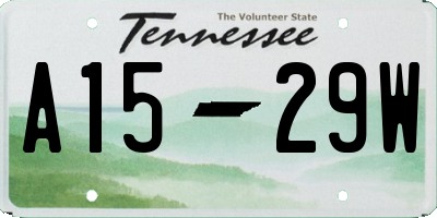 TN license plate A1529W