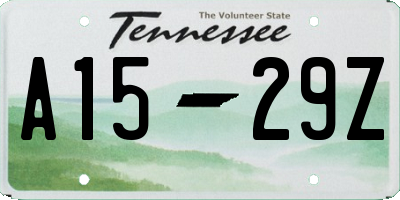 TN license plate A1529Z