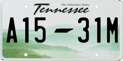 TN license plate A1531M