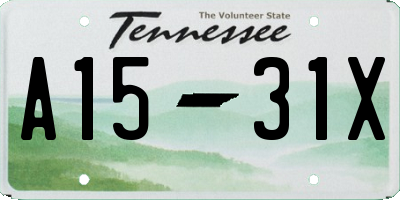 TN license plate A1531X