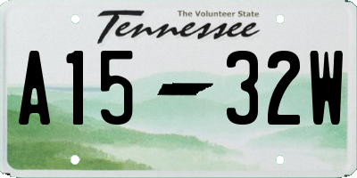 TN license plate A1532W