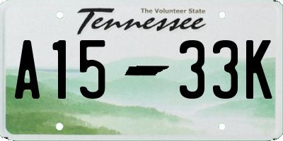 TN license plate A1533K