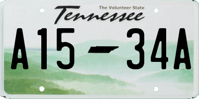 TN license plate A1534A