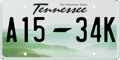 TN license plate A1534K