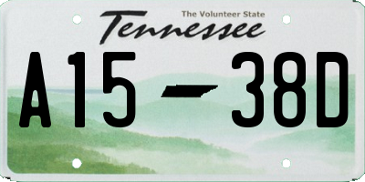 TN license plate A1538D